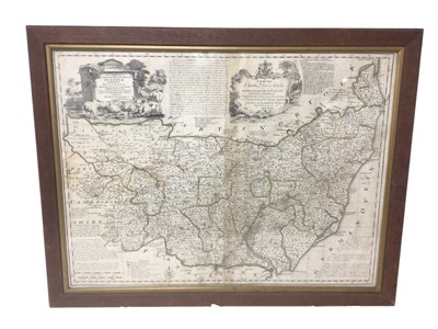 Lot 896 - Emanuel Bowen 18th century engraved map of Suffolk