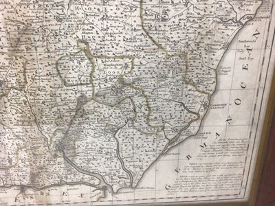 Lot 896 - Emanuel Bowen 18th century engraved map of Suffolk