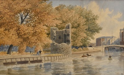 Lot 1117 - William Frederick Austen (1833-1899) watercolour - Old Foundry Bridge, Norwich, 16cm x 26cm, in glazed frame