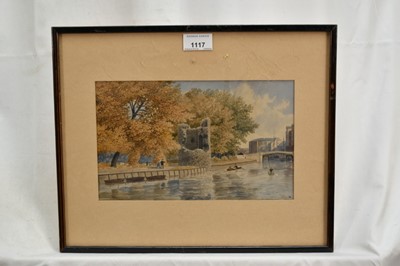 Lot 1117 - William Frederick Austen (1833-1899) watercolour - Old Foundry Bridge, Norwich, 16cm x 26cm, in glazed frame