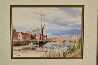 Lot 1060 - *Leslie Lancelot Hardy Moore (1907-1997) watercolour - River Alde, Snape Bridge, signed, titled verso, 27cm x 37cm, in glazed gilt frame