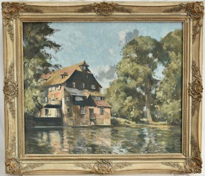 Lot 1059 - *Stanley Orchart (1920-2005) oil on canvas - Houghton Mill, signed, titled verso, 51cm x 61cm, framed