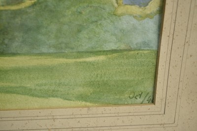 Lot 1066 - James William Lowther, 1st Viscount Ullswater (1855-1949) watercolour - 'Campsea Ashe', dated Oct. '46, 32cm x 51cm, in glazed frame.