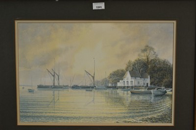 Lot 1065 - Michael Pettersson (b.1939) watercolour, Pin Mill, signed and dated '83, 34cm x 51cm, in glazed gilt frame