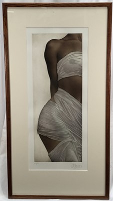 Lot 12 - Willi Kissmer( German 1951 - 2918) signed limited edition print - White Fabric, 59cm x 22cm, in glazed frame