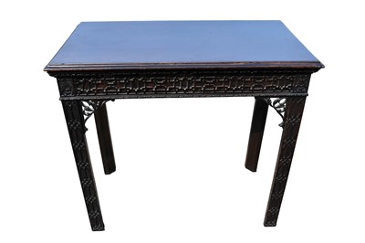 Lot 1165 - Early 20th century Chinese Chippendale style hall table, with blind fret ornament, 88cm wide x 47cm deep x 80cm high