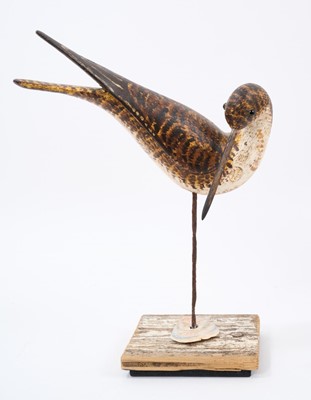 Lot 898 - Stephen Henderson (b. 1956), driftwood and carved sculpture , Preening Sandpiper, BF1199