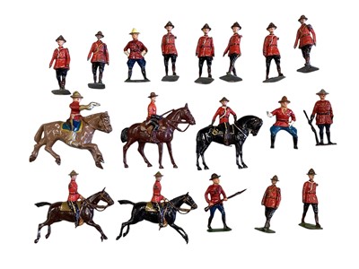 Lot 74 - Selection of lead soldiers including flatware, cowboys & Indians, royal household & Mounties (qty)