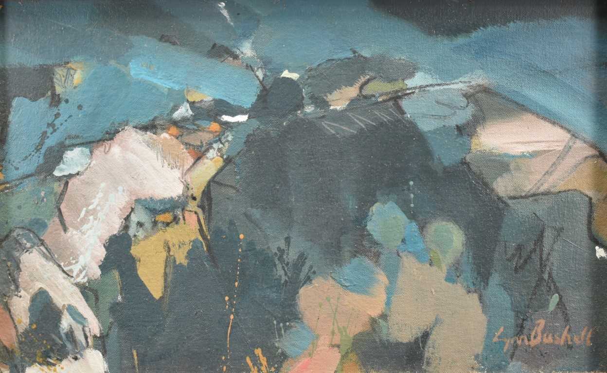 Lot 244 - Lynn Bushell (b.1946) oil on canvas, Pink Dawn, signed, 31cm x 48cm, framed.