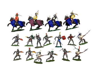 Lot 75 - Britains trade boxes Knights & Herald Roundheads & Cavliers, plus others (2 boxes)