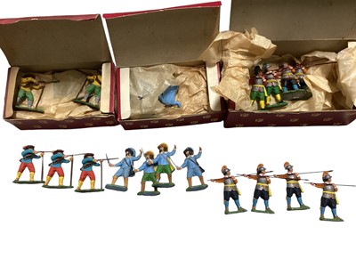 Lot 75 - Britains trade boxes Knights & Herald Roundheads & Cavliers, plus others (2 boxes)