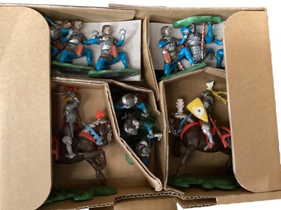 Lot 75 - Britains trade boxes Knights & Herald Roundheads & Cavliers, plus others (2 boxes)