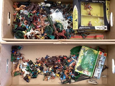 Lot 76 - Britains, Timpo, Lone Star & other plastic Cowboys & Indians, American Civil War & American War of Independence (3 boxes)