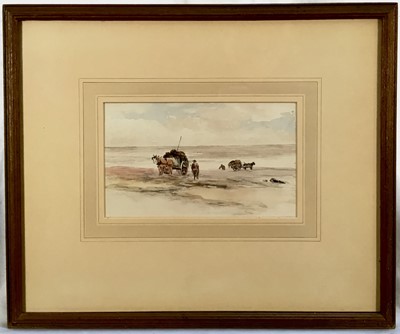 Lot 246 - Edmund M Wimperis (1835-1900) watercolour - Carting seaweed