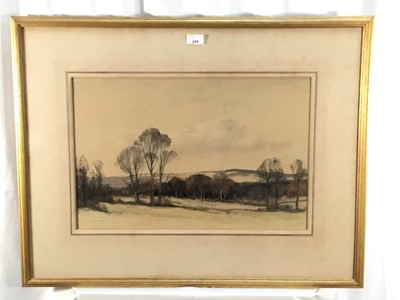 Lot 249 - Edgar T Holding (1870-1952) watercolor - View of the South Downs from Fittleworth