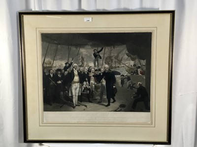Lot 248 - After Daniel Orme - To the King - historical representation of Lord Viscount Duncan's victory and Admiral Dewinter's resignation on board The