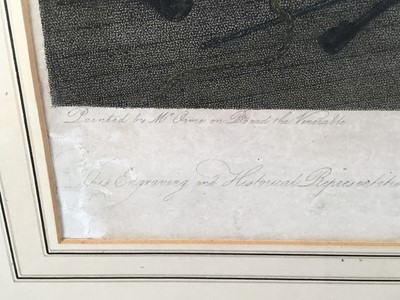 Lot 248 - After Daniel Orme - To the King - historical representation of Lord Viscount Duncan's victory and Admiral Dewinter's resignation on board The