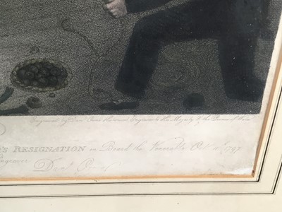 Lot 248 - After Daniel Orme - To the King - historical representation of Lord Viscount Duncan's victory and Admiral Dewinter's resignation on board The