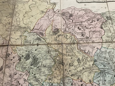 Lot 891 - Rare and large 18th century linen backed handcoloured map of Suffolk by Joseph Hodskinson