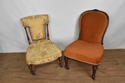 Lot 1401 - Two late Victorian nusring chairs