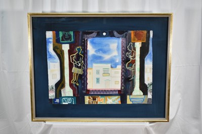 Lot 964 - Michael Chase (1915-2001) watercolour - Hot Air Gossips, signed and dated, 40cm x 56cm, framed and glazed.