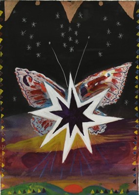 Lot 965 - Michael Chase (1915-2001) watercolour, Butterfly Star, 40cm x 28cm, framed and glazed.