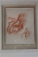 Lot 1400 - Alfred Stevens (1817 - 1875), red chalk...