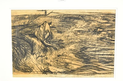 Lot 1062 - *Edward Middleditch (1923-1987) charcoal drawing - Landscape, signed, 33cm x 49cm, in glazed frame