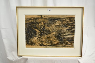 Lot 1062 - *Edward Middleditch (1923-1987) charcoal drawing - Landscape, signed, 33cm x 49cm, in glazed frame