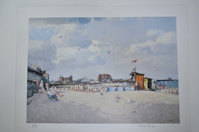 Lot 1017 - *Geoffrey Chatten (b.1938) group of four signed limited edition signed prints, Norfolk Beaches, Stormy Mill and a Female Nude, each numbered 170/250, unframed, 30.5cm x 40.5cm (4)