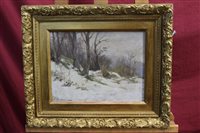 Lot 1407 - E. Werber, oil on canvas board - snow covered...