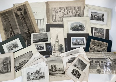 Lot 1112 - Group of 18th and 19th century East Anglian related engravings to include churches, country houses, monuments and others, some mounted (29)