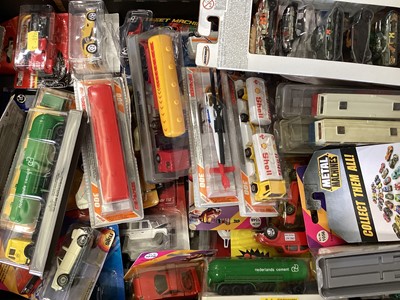 Lot 103 - Diecast large selection of blister pack models including Majorette, Teamaster, Metal Machines, Maisto etc. (4 boxes)