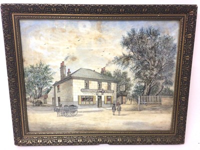 Lot 667 - Three late 19th century naive watercolours depicting London pubs