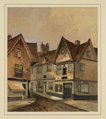 Lot 1113 - Circle of George Frost (1754-1821) watercolour - Ipswich Street, 30cm x 24.5cm, in glazed gilt frame