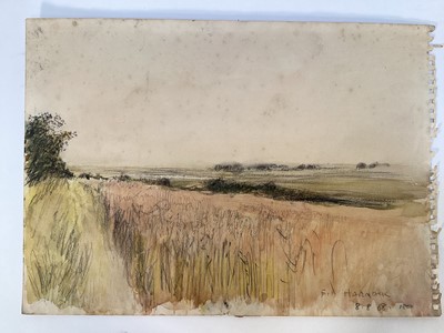 Lot 1087 - Fid Harnack (1897-1984) six watercolours - Mersea Views, 1960s, unframed, largest 25cm x 37cm, smallest 14cm x 23cm (6)
