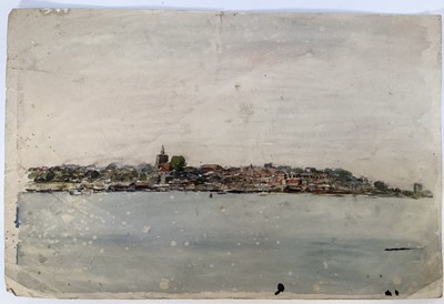Lot 1087 - Fid Harnack (1897-1984) six watercolours - Mersea Views, 1960s, unframed, largest 25cm x 37cm, smallest 14cm x 23cm (6)