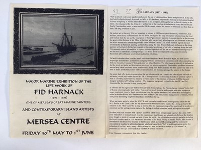 Lot 1087 - Fid Harnack (1897-1984) six watercolours - Mersea Views, 1960s, unframed, largest 25cm x 37cm, smallest 14cm x 23cm (6)
