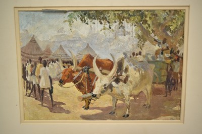 Lot 1089 - Clifford Charles Turner (1920-2018) group of six works, African landscapes, village scenes and other sketches, one in glazed frame (6)