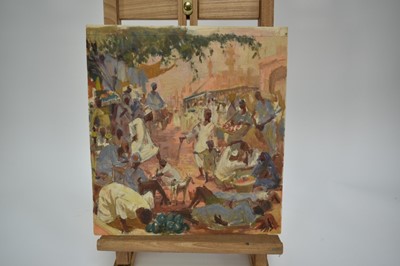 Lot 1089 - Clifford Charles Turner (1920-2018) group of six works, African landscapes, village scenes and other sketches, one in glazed frame (6)
