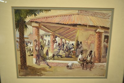 Lot 1089 - Clifford Charles Turner (1920-2018) group of six works, African landscapes, village scenes and other sketches, one in glazed frame (6)
