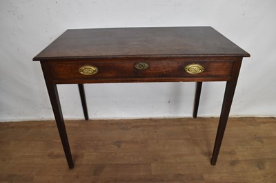 Lot 1223 - George III mahogany single drawer side table