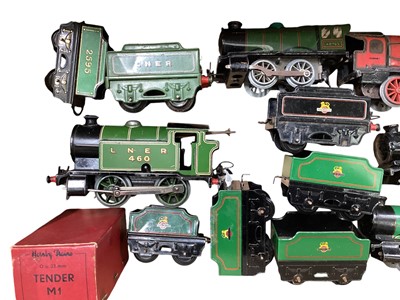 Lot 108 - Hornby O Gauge No.2 LMS 4-4-2 clockwork Special Tank Engine 6954 & six Type 50 clockwork 0-4-0 locomotives & two tenders, all loose (1box)