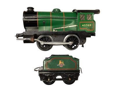 Lot 113 - Hornby O Gauge 0-4-0 locomotive 45746, boxed No.30 & tender, boxed No,30 (no key)