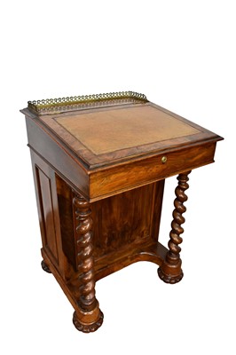 Lot 1263 - Mid Victorian burr walnut davenport desk