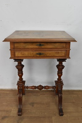 Lot 1264 - 19th century walnut work table