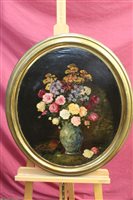 Lot 1421 - Henri Moreau (1869 - 1943), oval oil on canvas...