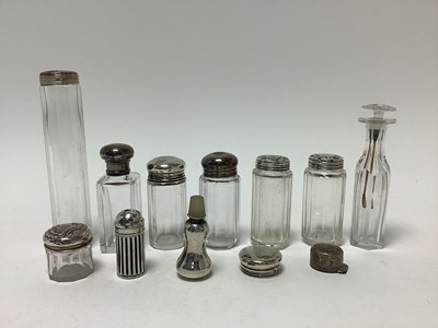 Lot 314 - Collection of Victorian and later, silver topped toiletry bottles and other items