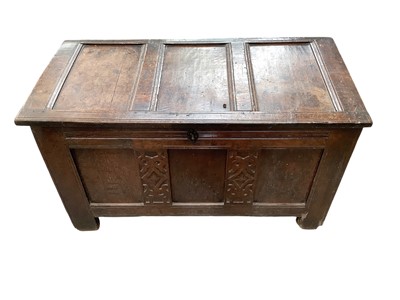 Lot 1284 - 17th century carved oak coffer