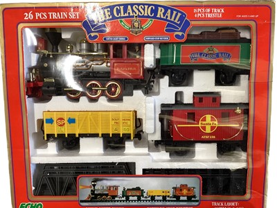 Lot 118 - Rivarossi O gauge Reno 4-4-0 American electric Steam Locomotive, boxed (poor) 7203-BU, Destiny Goldminers battery operated train set,boxed, Star Baltimore & Ohio battery operated train set,...